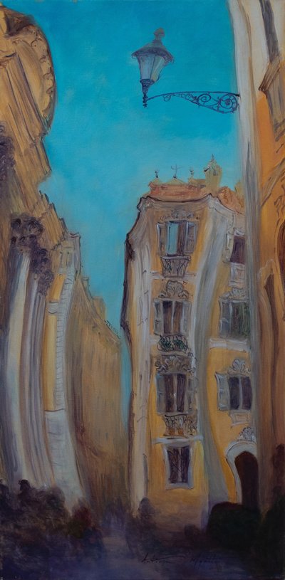 Buscando la fuente, Italia, 2015 (óleo sobre lienzo) de Antonia Myatt