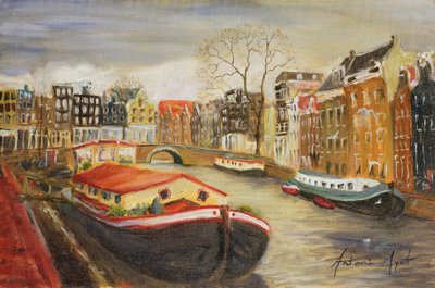Casa flotante roja, Ámsterdam, 1999 de Antonia Myatt