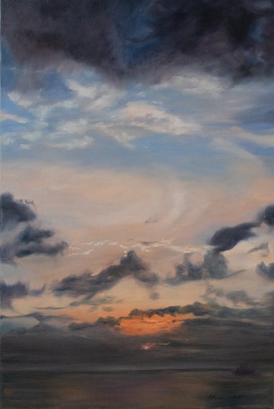 Nubes de salmón, 2011 (óleo sobre lienzo) de Antonia Myatt