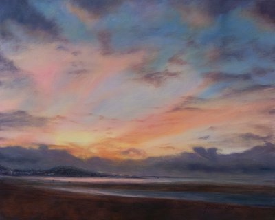 Whispery clouds Devon, 2022 (óleo sobre lienzo) de Antonia Myatt