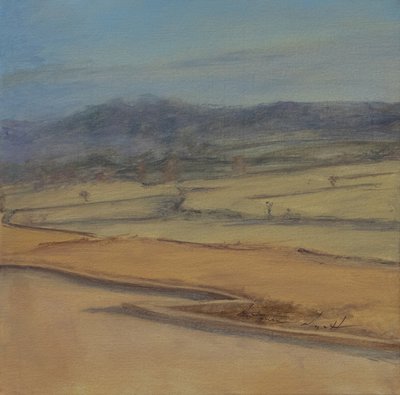 Seto en zigzag, Somerset, 2022 (óleo sobre lienzo) de Antonia Myatt