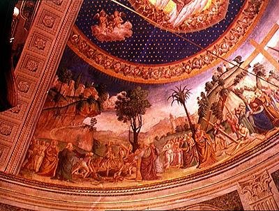 Descubrimiento de la Cruz. Santa Elena desenterrando la cruz y reviviendo a un hombre muerto de Antoniazzo Romano