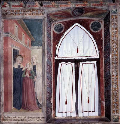 Vida de Santa Francesca Romana: Camilla, una sordomuda, es curada por la santa de Antoniazzo Romano