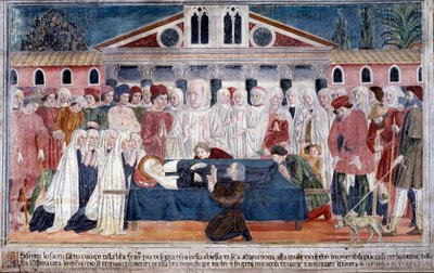 Vida de Santa Francesca Romana: La muerte de la santa de Antoniazzo Romano