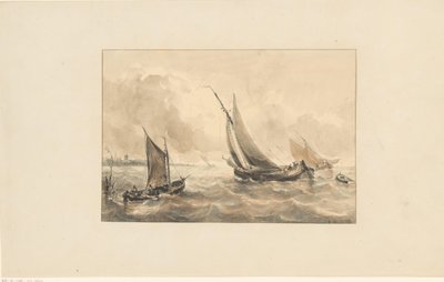 Barcos de vela en el mar de Antonie Waldorp