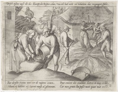 Trillar el grano Grano en crecimiento (título de la serie) de Antonie Wierix (II) (possibly)