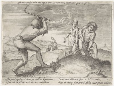 nivelando la tierra Grano en crecimiento (título de la serie) de Antonie Wierix (II) (possibly)