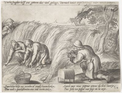 deshierbe en la tierra Grano en crecimiento (título de la serie) de Antonie Wierix (II) (possibly)