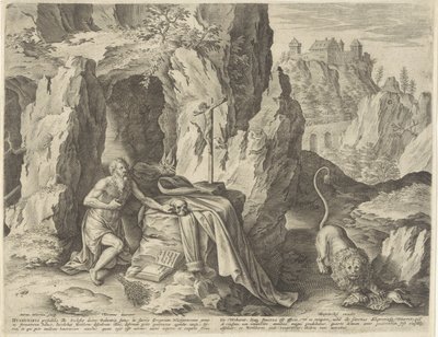San Jerónimo como penitente en el desierto de Antonie Wierix (II)