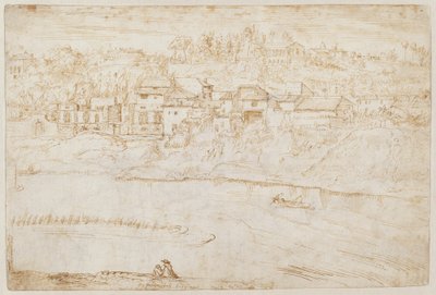 Vista de la Colina Janículo Vista desde el Tíber (recto) de Antonie van den Wyngaerde