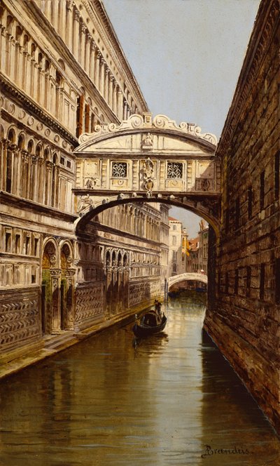 El Puente de los Suspiros (óleo sobre panel) de Antonietta Brandeis
