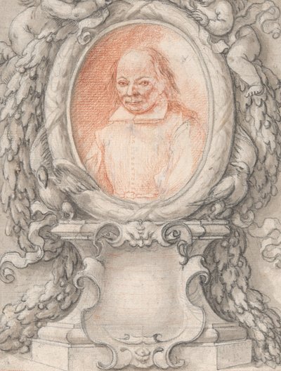 Retrato ovalado de un hombre en un marco elaborado con un cartucho, ca. 1724 de Antonino Grano