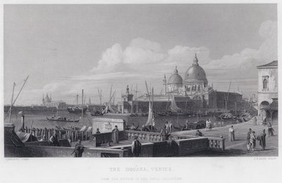 La Dogana, Venecia (grabado) de Antonio (after) Canaletto