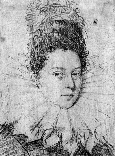 Retrato de una joven con gorguera y un elaborado tocado de Antonio (circle of) Campi