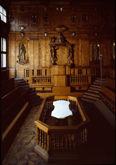 Vista del teatro anatómico de Antonio (d.1663) Paolucci