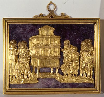 Bernardo Buontalenti (1531-1608) Presentación de una maqueta de la fachada de la catedral de Santa María del Fiore, c.1587 (oro sobre piedra preciosa) de Antonio (fl.1578 1624) Giambologna (1529 1608) and Susini