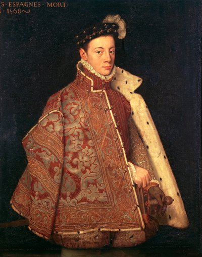 Retrato de Don Carlos, Príncipe de Asturias de Antonio (studio of) (attr. to) Moro