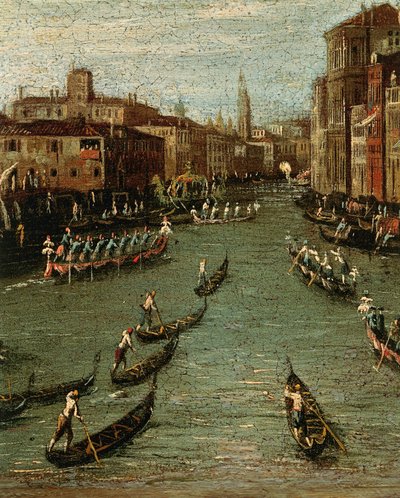 La Regata Histórica: Góndolas en el Gran Canal de Antonio (studio of) Canaletto