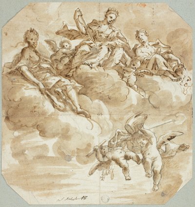 María como Reina del Cielo o Apoteosis de Santa de Antonio Balestra