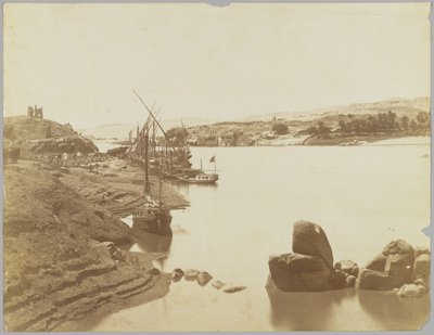 Asuán, vista del Nilo desde la orilla este de Antonio Beato