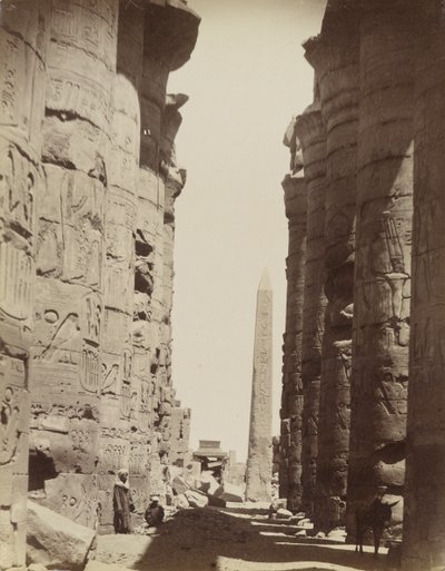 Columnas y Obelisco en Karnak de Antonio Beato