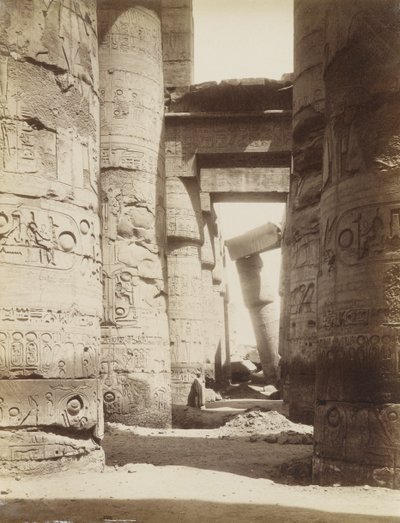 Interior de la sala hipóstila, Karnak de Antonio Beato