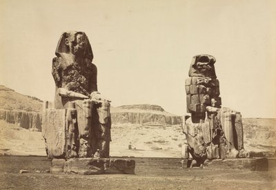 Los Colosos de Memnón, Tebas, c. 1860s de Antonio Beato