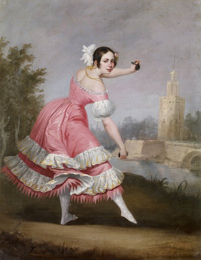 A Bolero Dancer - Cabral Bejarano, Antonio (1788-1861) - 1842 - Oil on canvas - 53x42 - Museo Carmen Thyssen, Malaga de Antonio Cabral Bejarano