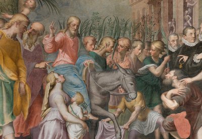 Ábside, Antonio Campi, Entrada de Jesús en Jerusalén 1582-84 (detalle) de Antonio Campi