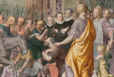 Ábside, Entrada de Jesús en Jerusalén 1582-84, (detalle) de Antonio Campi