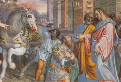 Ábside, Encuentro de Jesús con el centurión Cornelio (detalle) de Antonio Campi