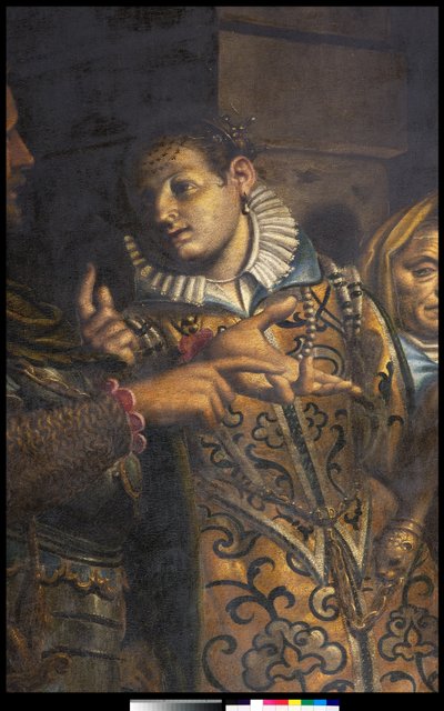 La Emperatriz Faustina visitando a Santa Catalina de Alejandría en la Prisión (detalle) de Antonio Campi