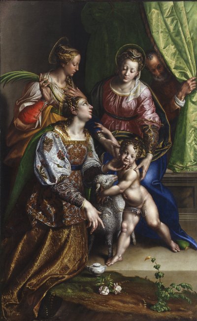 Madonna y Niño con San José, Santa Catalina y Santa Inés, c.1570 de Antonio Campi