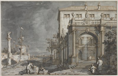 Capricho: Un Palacio con un Patio junto a la Laguna de Antonio Canaletto