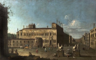 Piazza di Monte Cavallo, Roma, Italia de Giovanni Antonio Canal