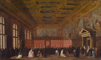 Recepción de Embajadores Extranjeros en el Palacio del Dogo, Venecia, c.1765-80 de Giovanni Antonio Canal