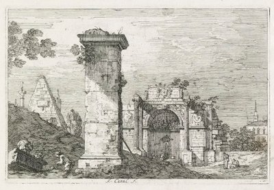 Vistas: Le Pilier isolé, 1735-1746 de Giovanni Antonio Canal