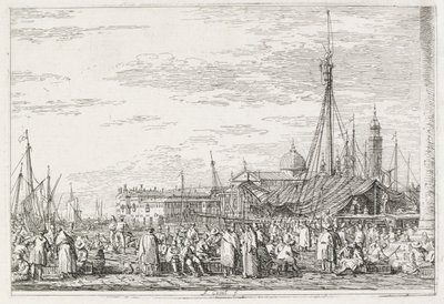 Vistas: El mercado en el Molo, 1735-1746 de Giovanni Antonio Canal