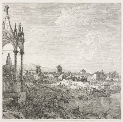 Vista: El sepulcro de un obispo de Antonio Canaletto