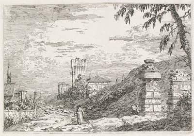 Vistas: Dos pilares en ruinas de Antonio Canaletto