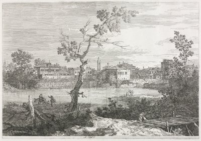 Vistas: Vista de Burano, una ciudad en una isla de la laguna veneciana de Antonio Canaletto