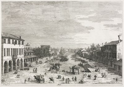 Vistas: Vistas de Mestre, una ciudad en la provincia de Venecia de Antonio Canaletto