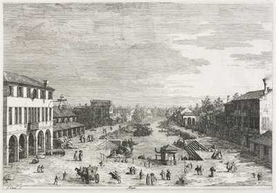 Vistas: Vistas de Mestre, una ciudad en la provincia de Venecia de Giovanni Antonio Canal