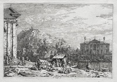Vistas de Venecia y sus alrededores: Una ciudad más allá de un río, 1700s de Giovanni Antonio Canal