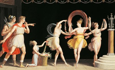 Rapto de Helena por Antonio Canova (1757-1822), Gouache sobre papel, 26,5x41 cm de Antonio Canova