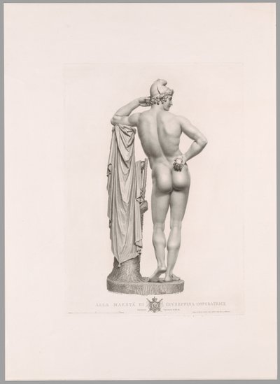 París apoyado en un tocón de árbol, vista posterior, de Oeuvre de Canova de Antonio Canova