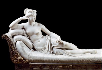 Pauline Bonaparte, Princesa Borghese, hermana de Napoleón I representada como Venus Victoriosa. Escultura de mármol por Antonio Canova de Antonio Canova