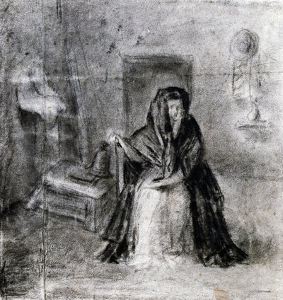 Mujer sentada, por Antonio Canova (1757-1822), dibujo de Antonio Canova