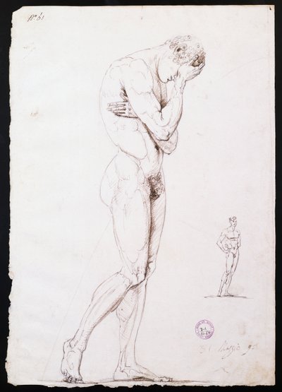Desnudo masculino de pie en perfil izquierdo de Antonio Canova
