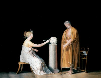 La musa Urania y Tales. Témpera de Antonio Canova (1757-1822), circa 1798. de Antonio Canova